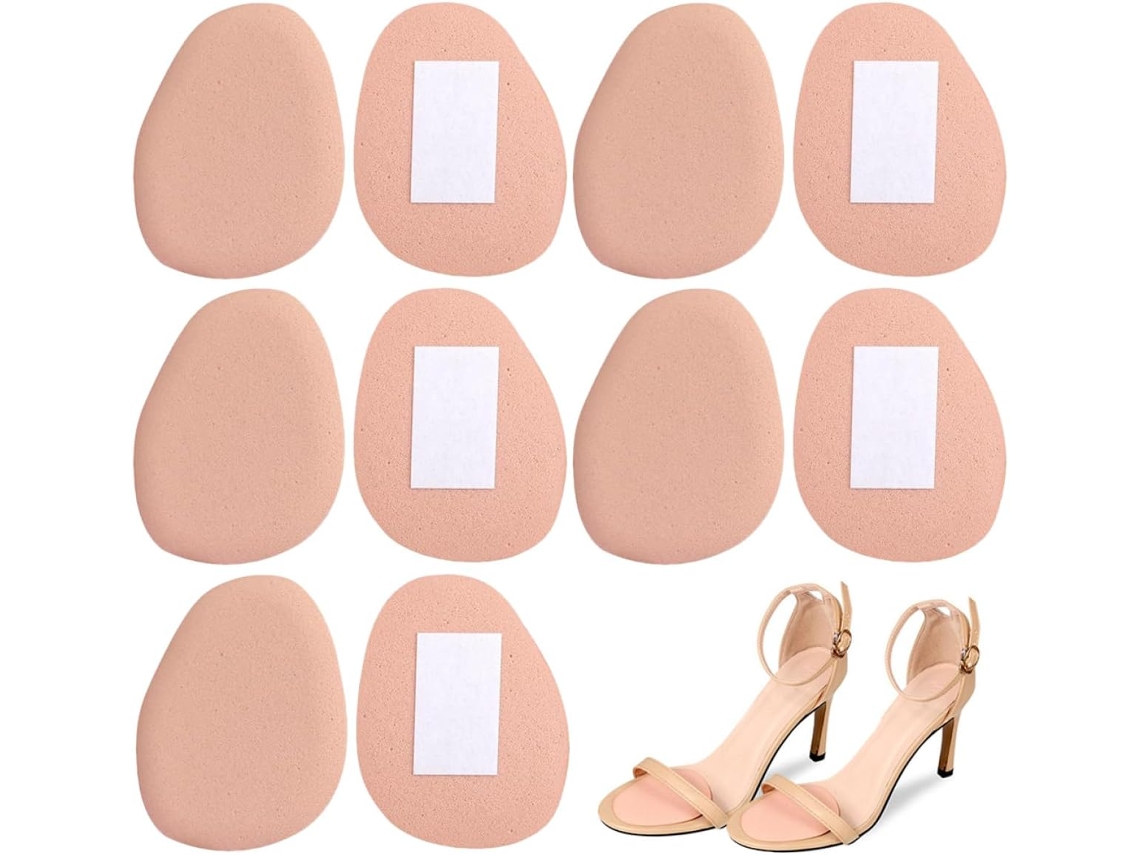 Protetor De Pés Feminino, Almofada Adesiva Para A Parte Frontal Do Pé, Macia E Respirável, 5 Pares, Para Calcanhares