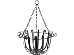 Cesto de Flores com Suporte Robusto para Plantas, para Pendurar, Feito de Ferro Preto. Decoração de Parede Moderna e CHABERLU