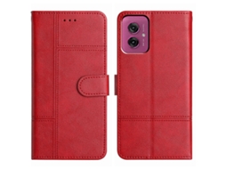 Capa Para Celular Motorola Moto G55 Em Couro Com Textura De Couro Bovino E Costura Aparente.