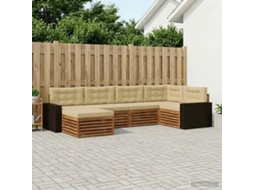 Vidaxl Conjunto De Sofás Para Exterior 6 Pcs Natural E Bege