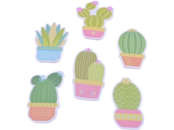 Conjunto de 6 blocos de notas decorativos em formato de cactos e animais fofos, acessórios de escritório, 30 folhas.