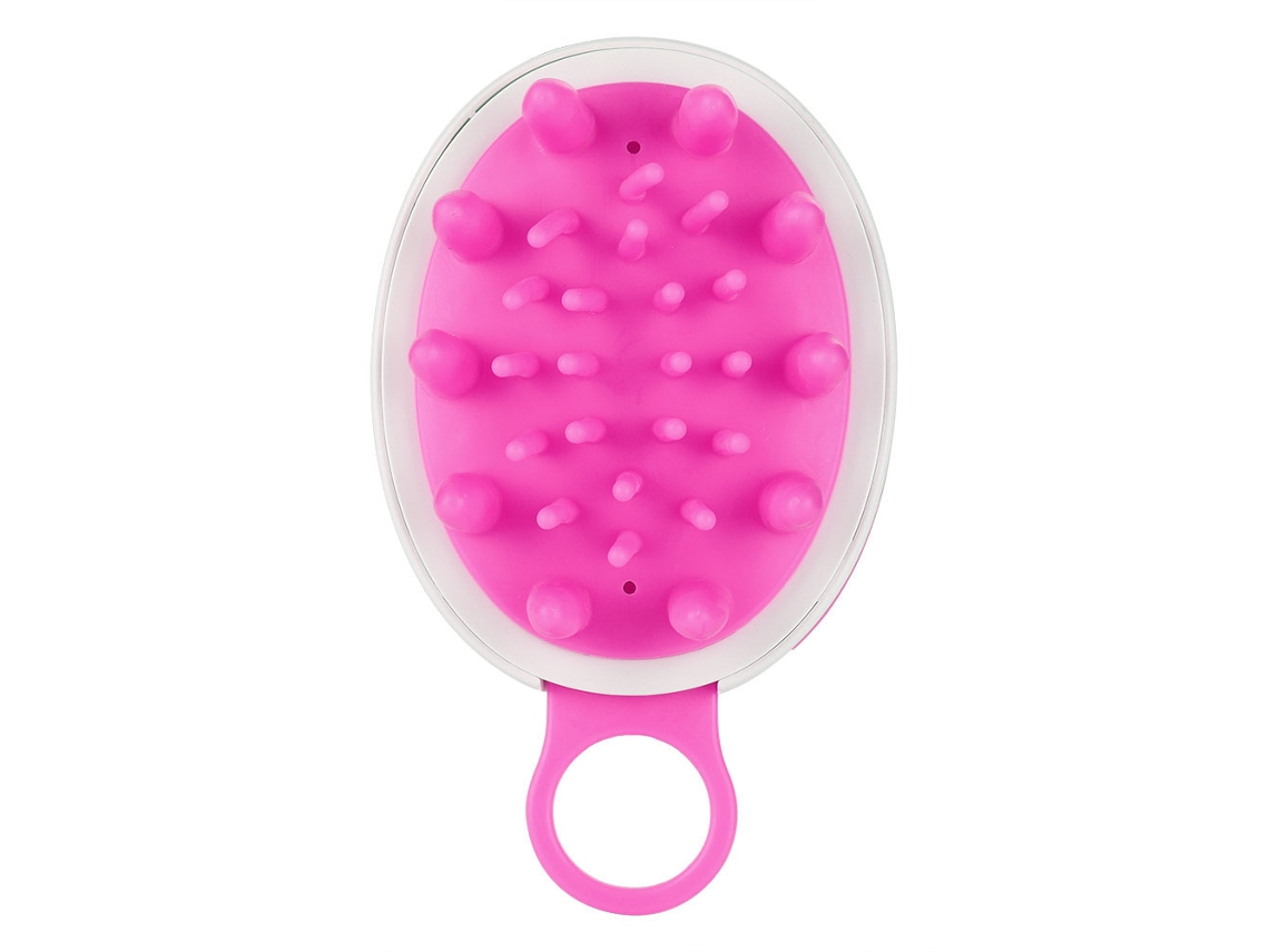 Escova De Massagem Para Shampoo De Silicone Com Limpeza De Cabelo E Couro Cabeludo (rosa)