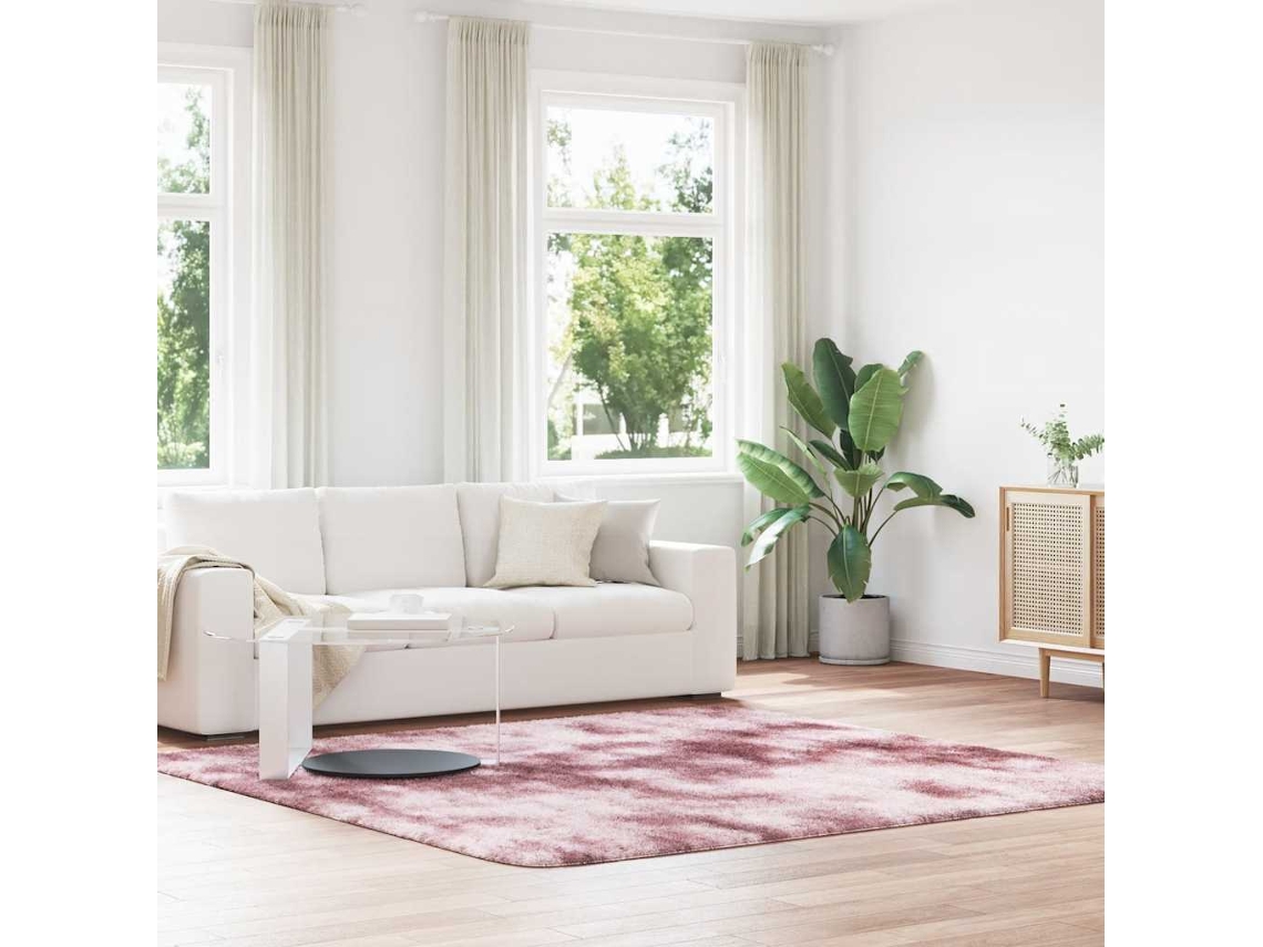 Vidaxl Tapete Shaggy De Pelo Alto Navarra 240x240 Cm Rosa Empoeirado
