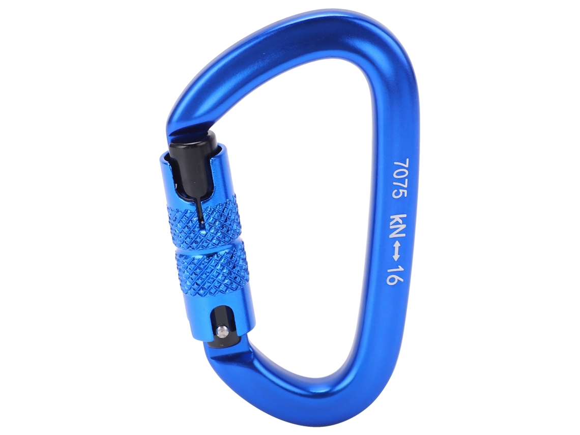 Mosquetão de Escalada Automático de Alumínio Azul
