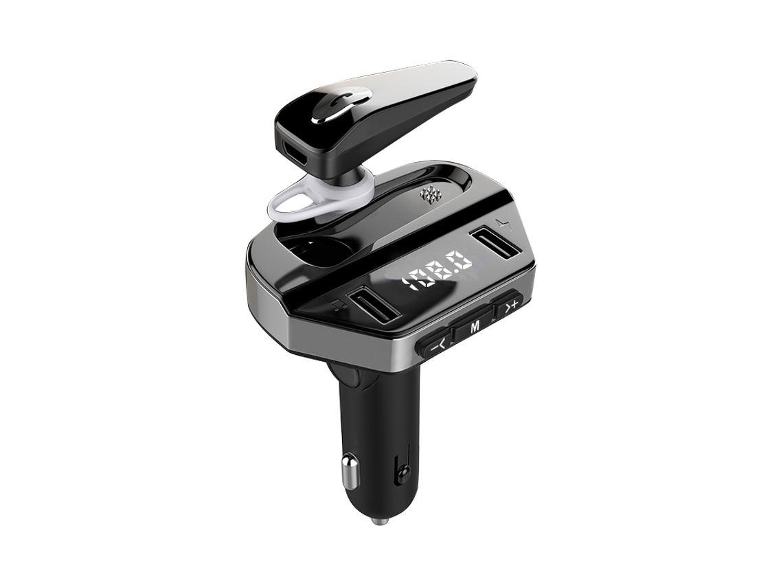 Transmissor Fm YIZHOOD V6 Display Digital Led Bluetooth 5.3 3 5 Mm Aux Mp3 Hifi Áudio para Pc Tv Alto-Falante Doméstico Do Carro Preto