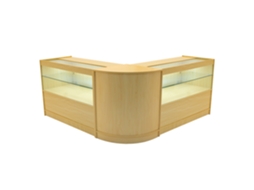 Conjunto de Balcões Comerciais MonsterShop Selene, Maple, 2xC1200 1xCM60, MDF e Vidro Temperado