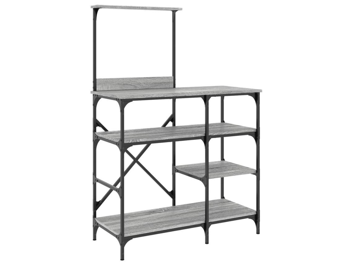 Estante MAISON EXCLUSIVE em derivados de madeira e metal cinza sonoma (90x40x132 cm)