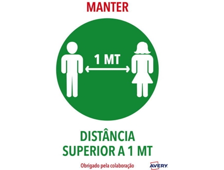 Etiquetas Covid AVERY Manter a Distância (A4)