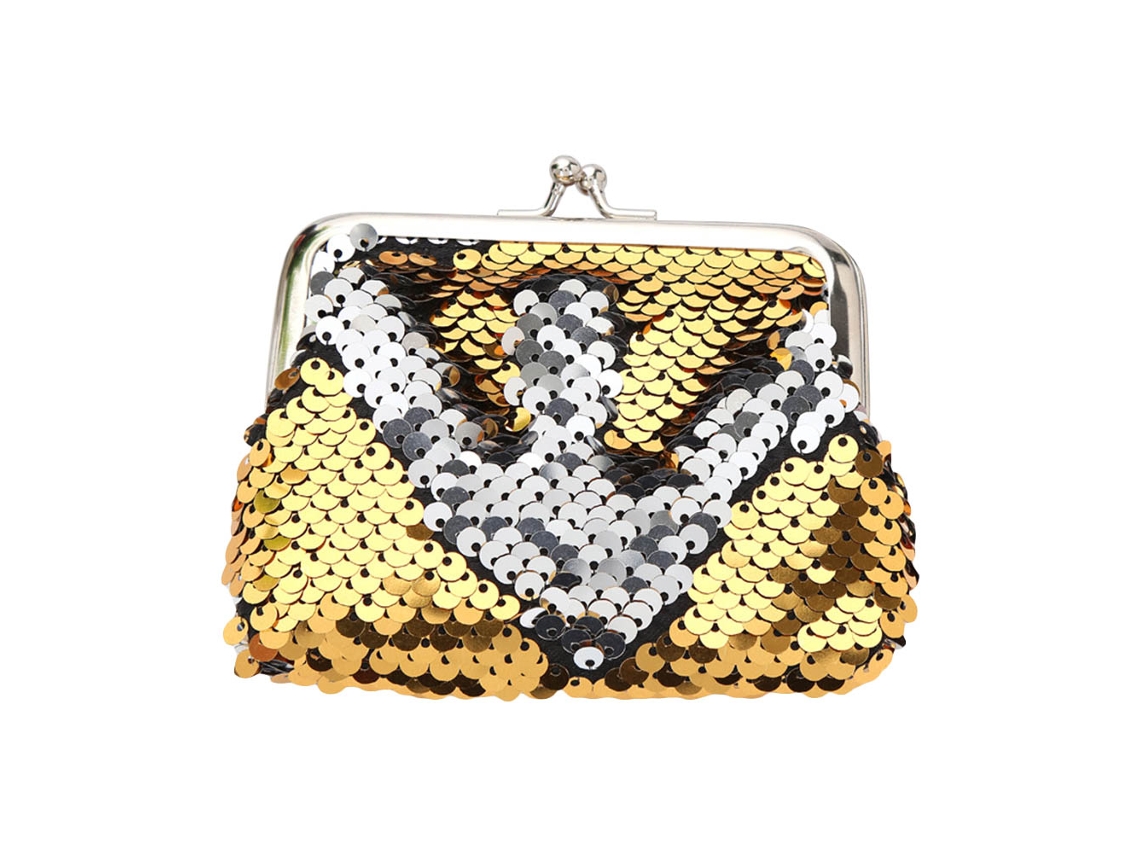 Carteira De Moedas Com Strass Decoração Mini Portátil
