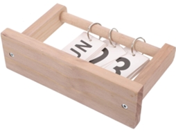 Calendário De Mesa Madeira, Dobrável, Perpétuo Para Exibição Mês E