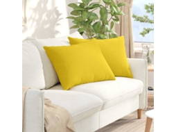 Vidaxl Travesseiros De Sofá 2 Unid. Tecido Amarelo Claro 70 X 50 Cm