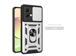 Lurelia Capa Magnética Para Moto E20/e30/e40 Com Suporte, Com Proteção De Câmara, Prateado