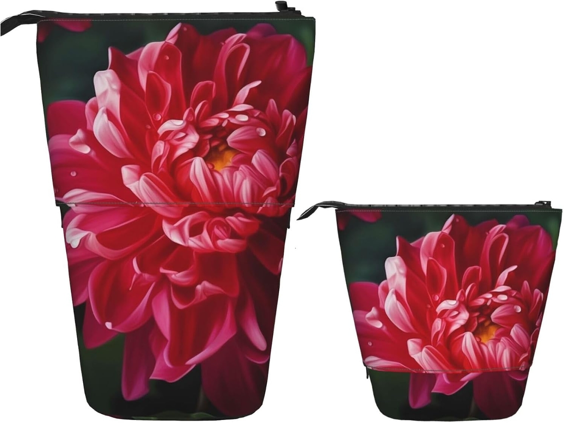 Red Case Trousse Crayons Télescopique Beautiful Flower Print Multifotionnel Peil Télescopique Durable
