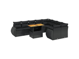 Garden Sofa Set, Garden Sofa Sets Vidaxl Preto Rattan / Vime (n/a)