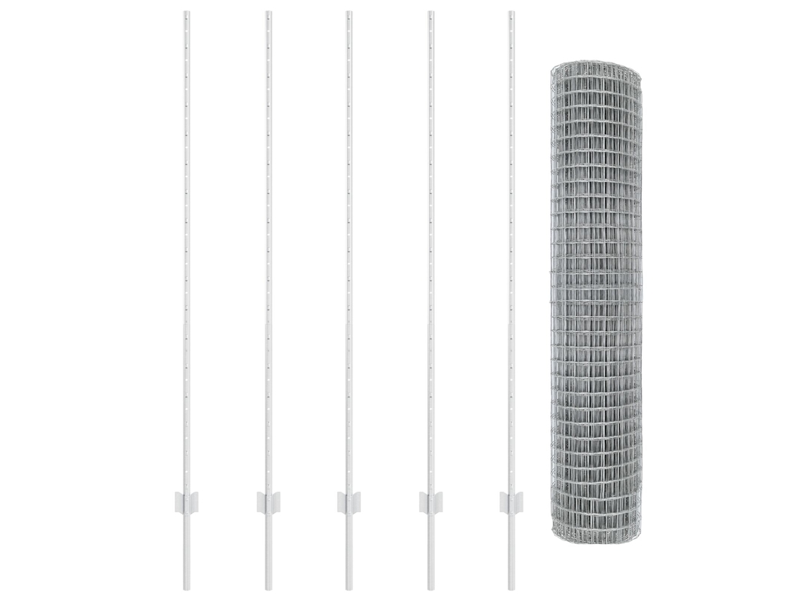 Conjunto 1 Barreira Externa Vidaxl Prateado Aço (10 X 1,6 M)