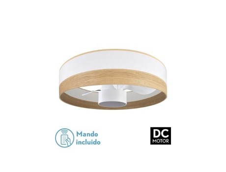 Ventilador Dc 24W Olga Branco/Madeira Clara FABRILAMP FABRILAMP