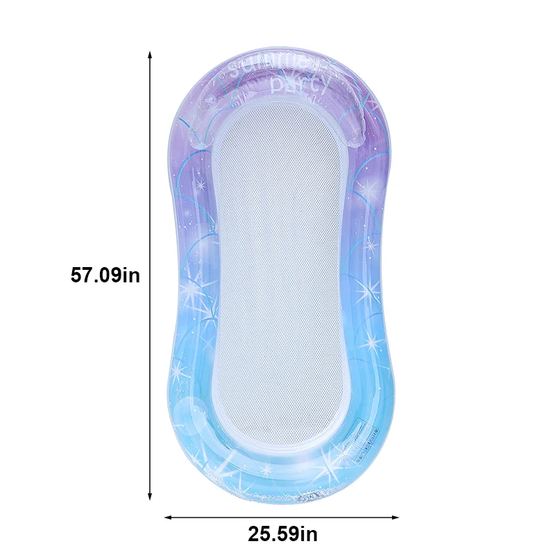 (azul-1) Cama Flutuante Inflável, Boia, Cama De Lazer Aquática, Colchão De Ar Para Natação