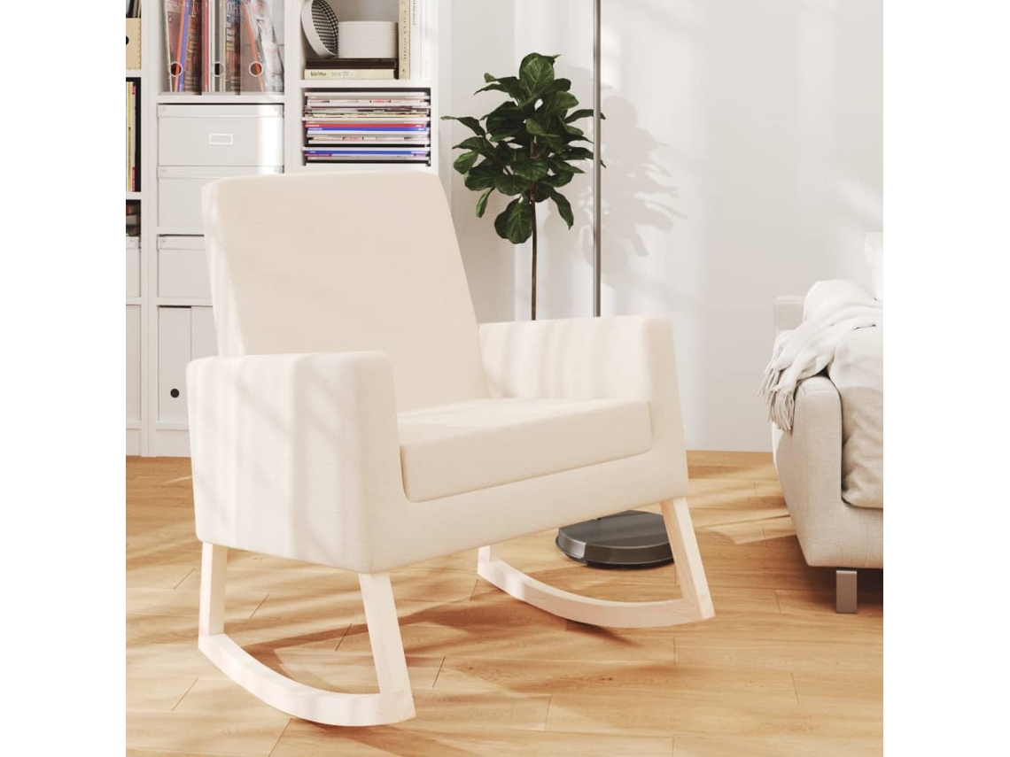 Vidaxl Cadeira De Baloiço Tecido Creme