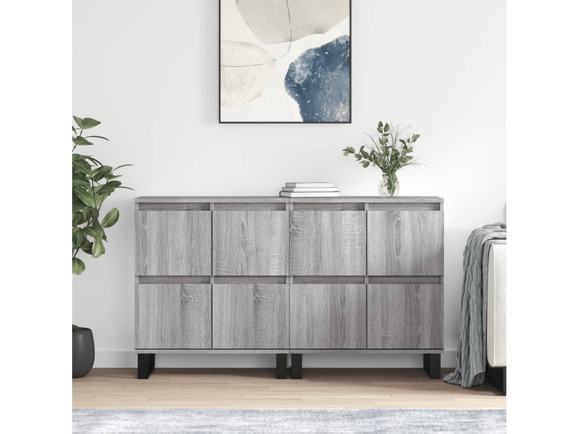 Vidaxl Aparadores 2 Pcs Derivados De Madeira Cinzento Sonoma