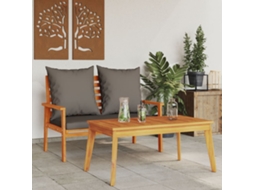 Vidaxl Conjunto De Jardim Com Almofadão Madeira De Acácia Maciça