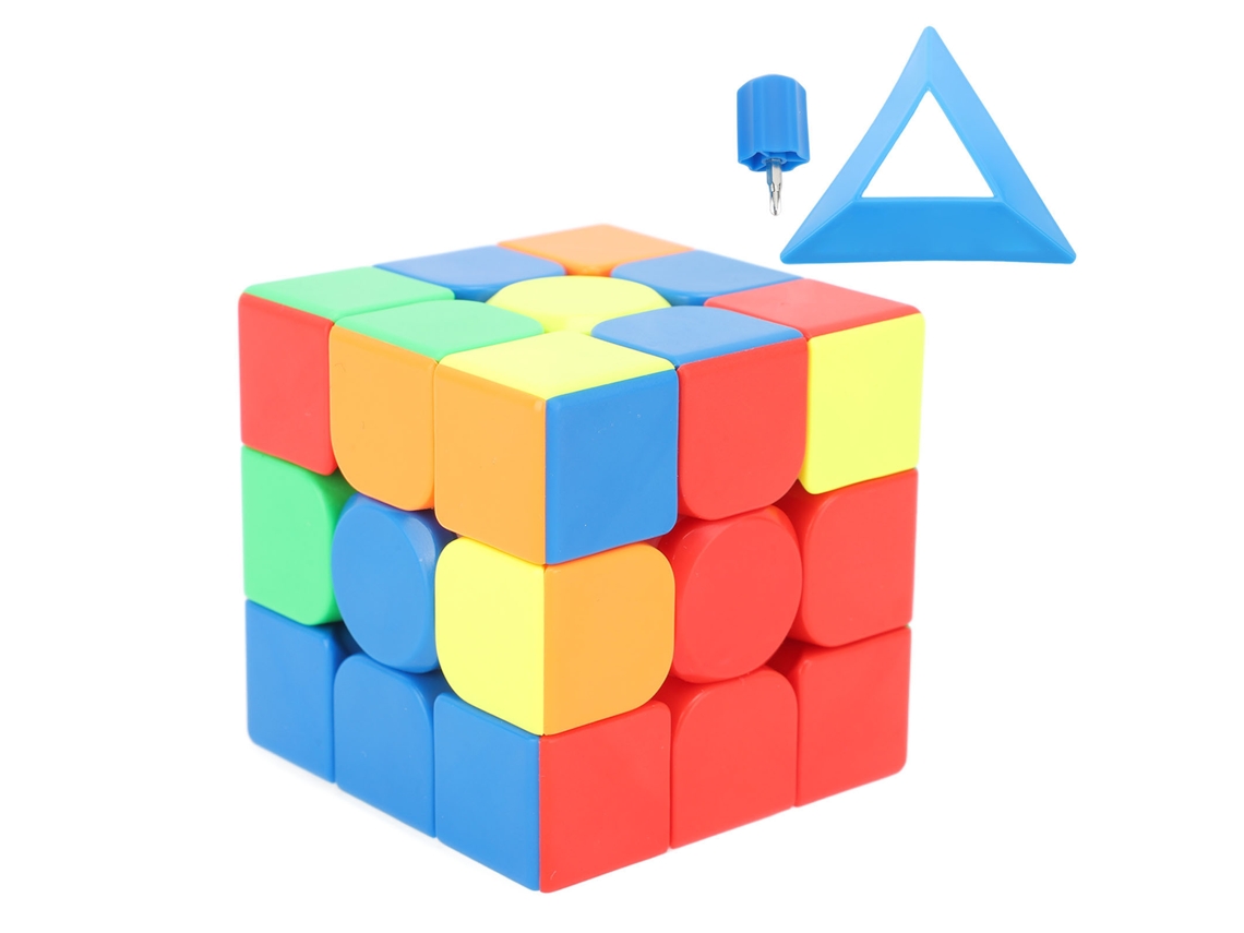 Quebra-cabeça magnético WalshLXq 3x3 sem adesivos, giratório, brinquedo de inteligência fácil com suporte.