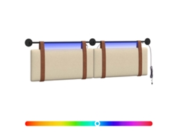 Conjunto 1 Cabeceira Suspensa Vidaxl Creme Couro Sintético (190 X 55 X 5 Cm)