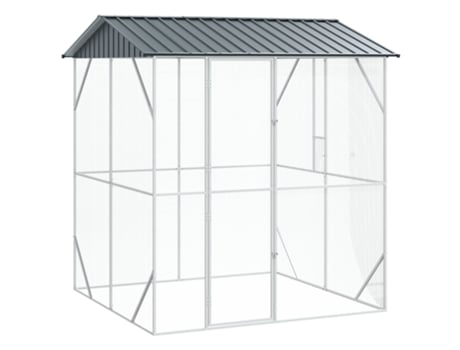 Gaiola Branca Contemporânea Vidaxl Branco Aço (210x227x247cm)