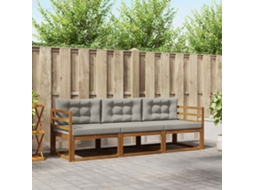 Vidaxl Conjunto De Sofás Para Exterior 3 Pcs Cinza Natural E Claro