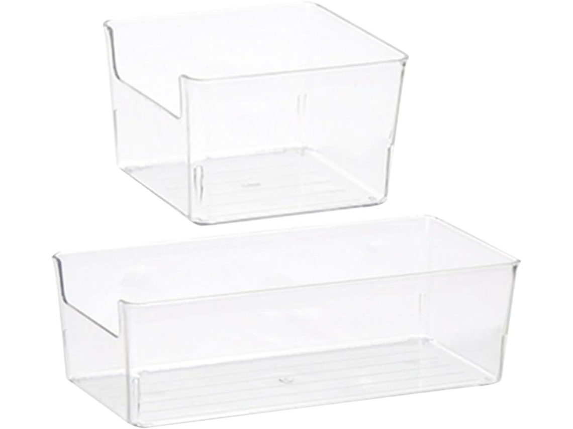 Conjunto de 2 Caixas Organizadoras Multifuncionais em Acrílico para Gavetas, Ideais Cosméticos, CHABERLU