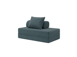 Sofá Modular 2 Lugares Convertível Veludo Regular Azul Escuro SKOFFA