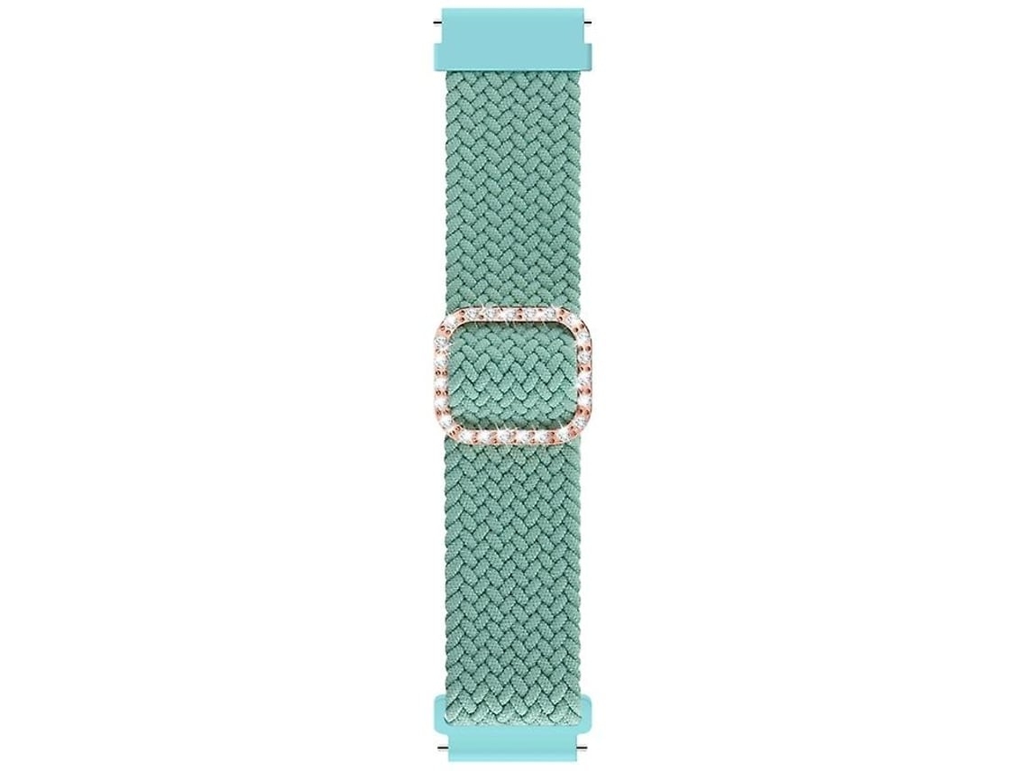 Pulseira Elástica Trançada Ajustável Universal De 20 Mm, Compatível Com Garmin Venu/ Vivoactive 3 Fivela Diamante, Verde - Grama