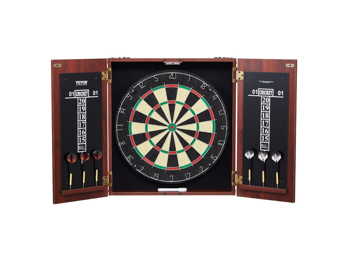 VEVOR Jogo de Tabuleiro de Dardos e Gabinete Oculto Tamanho Oficial 45 x 3,8 cm