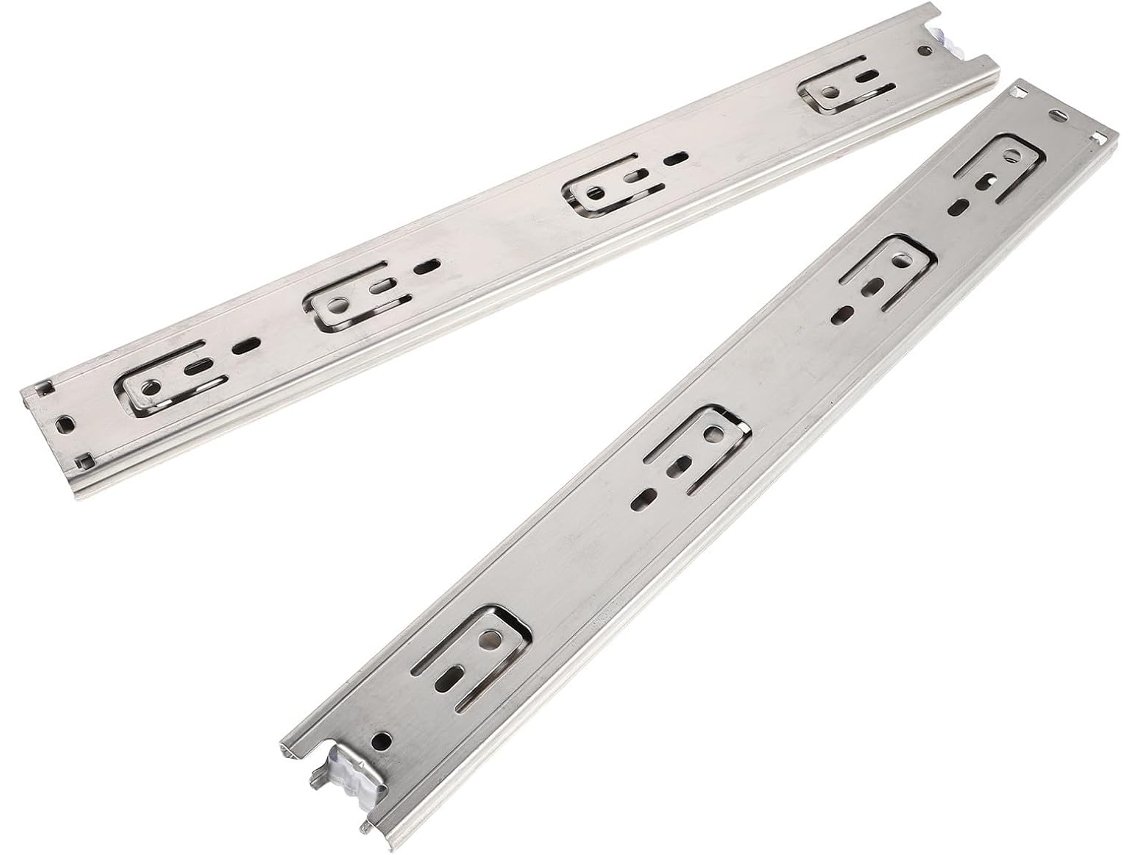 Conjunto De 2 Corrediças Para Gaveta Em Aço Inoxidável, Trilho Deslizante Suave, 35, 5cm 14 Polegadas, Prata, Extensão