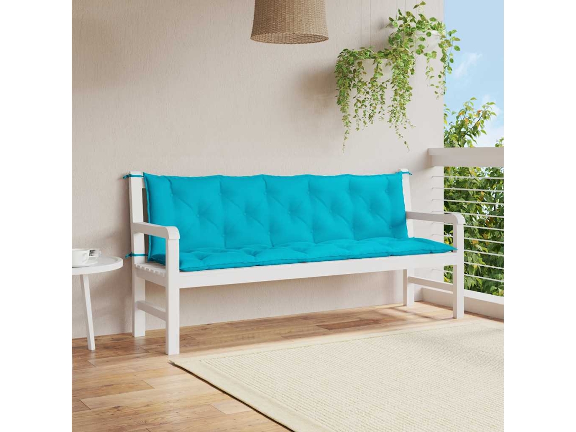 Vidaxl Almofadões Para Bancos De Jardim 2 Pcs Tecido Oxford Turquesa