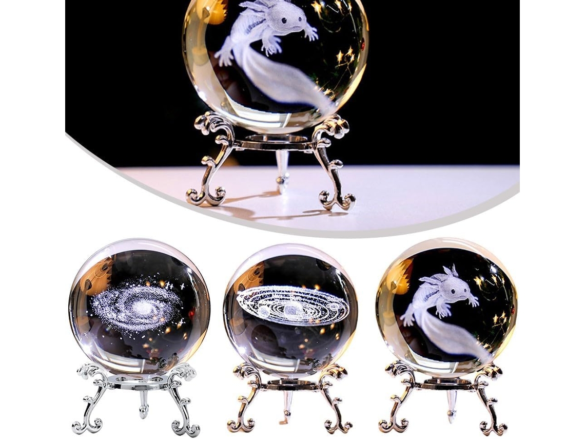 Luminária Noturna Bola de Cristal 3D com Projeção de Planetas, Lua E
