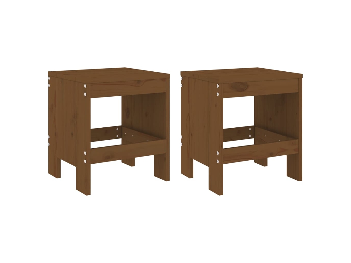 Maison Exclusive - Bancos De Jardim 2 Pcs 40x36x45 Cm Pinho Maciço Castanho-mel