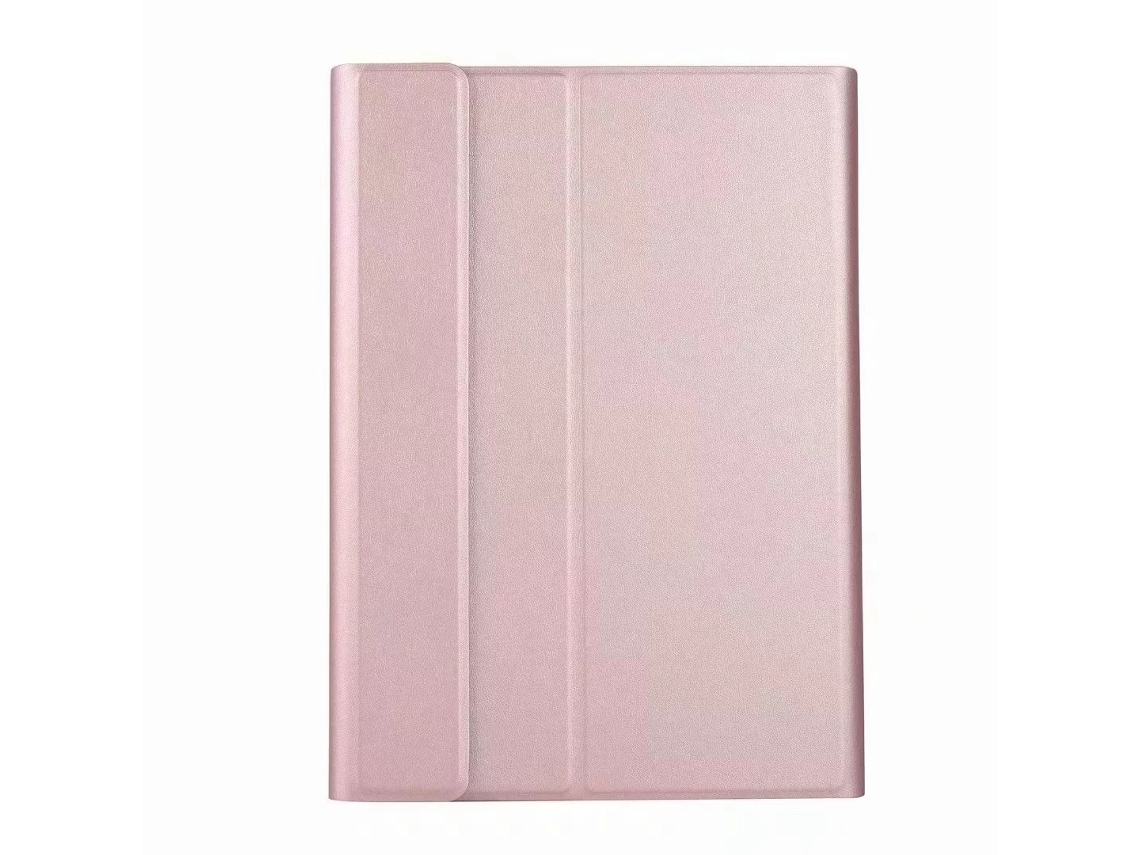 Capa Com Teclado Bluetooth, Compatível Com Ipad Pro 11 2024, Couro, Rosa