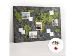 Quadro De Cortiça Com Impressão Mapa-múndi Para O Corredor Espelharte (120x80 Cm)