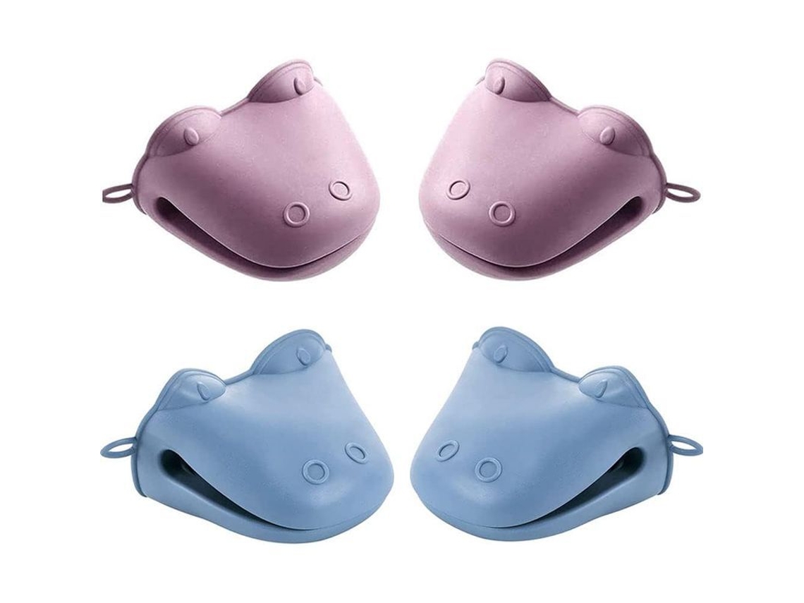4 Peças De Luvas De Forno De Silicone, Mini Manoplas Antiaderentes, Resistentes Ao Calor Para Cozinha