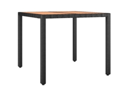Maison Exclusive - Mesa De Jardim C/ Tampo De Madeira Vime Pe/acácia Maciça Preto