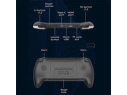 Console de Jogos Project X 4,3 Polegadas e 8 Gb, Portátil, Compatível com Emuladores Ps1, Mame Gb. GOKOCO