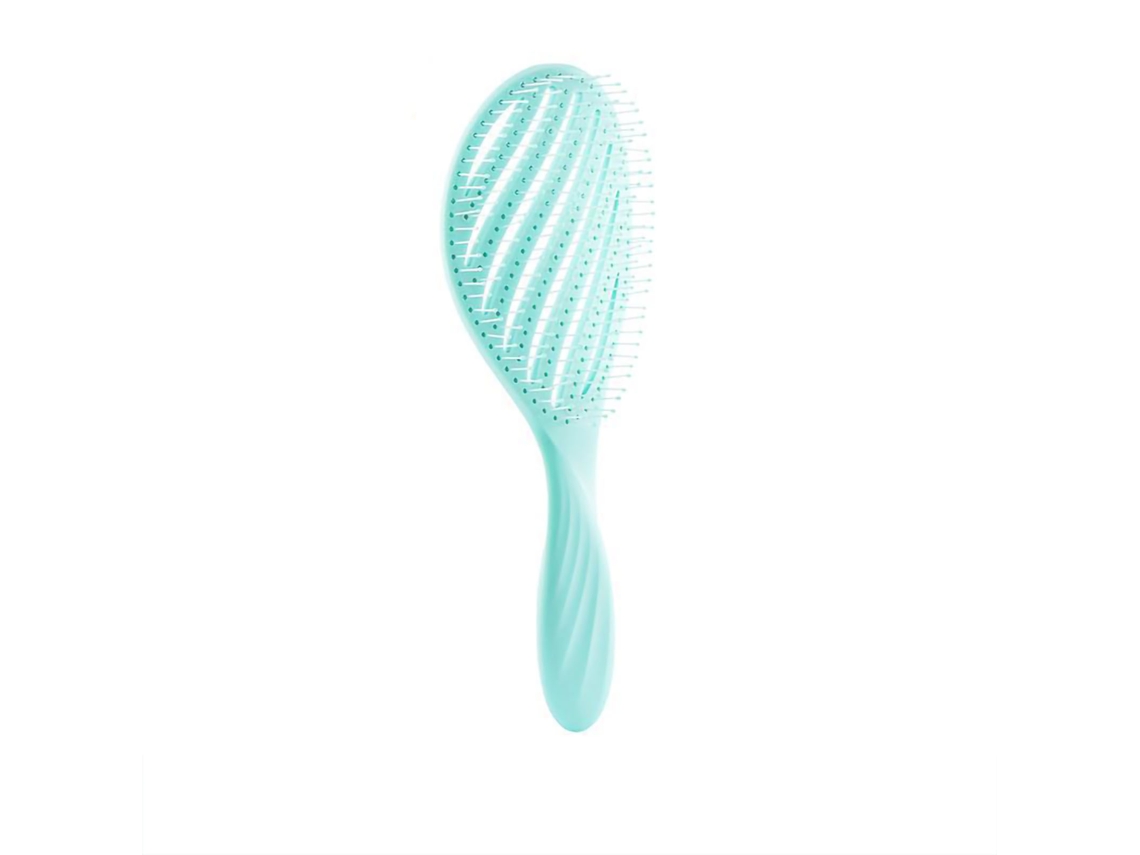 2026 cepillo de Pelo de Viagem Paddle com Cabo Antiderrapante Design Ergonômico Elástico para Cabelo Grosso Verde