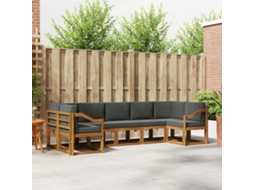 Vidaxl Conjunto De Sofás Para Exterior 7 Unid. Natural E Antracite