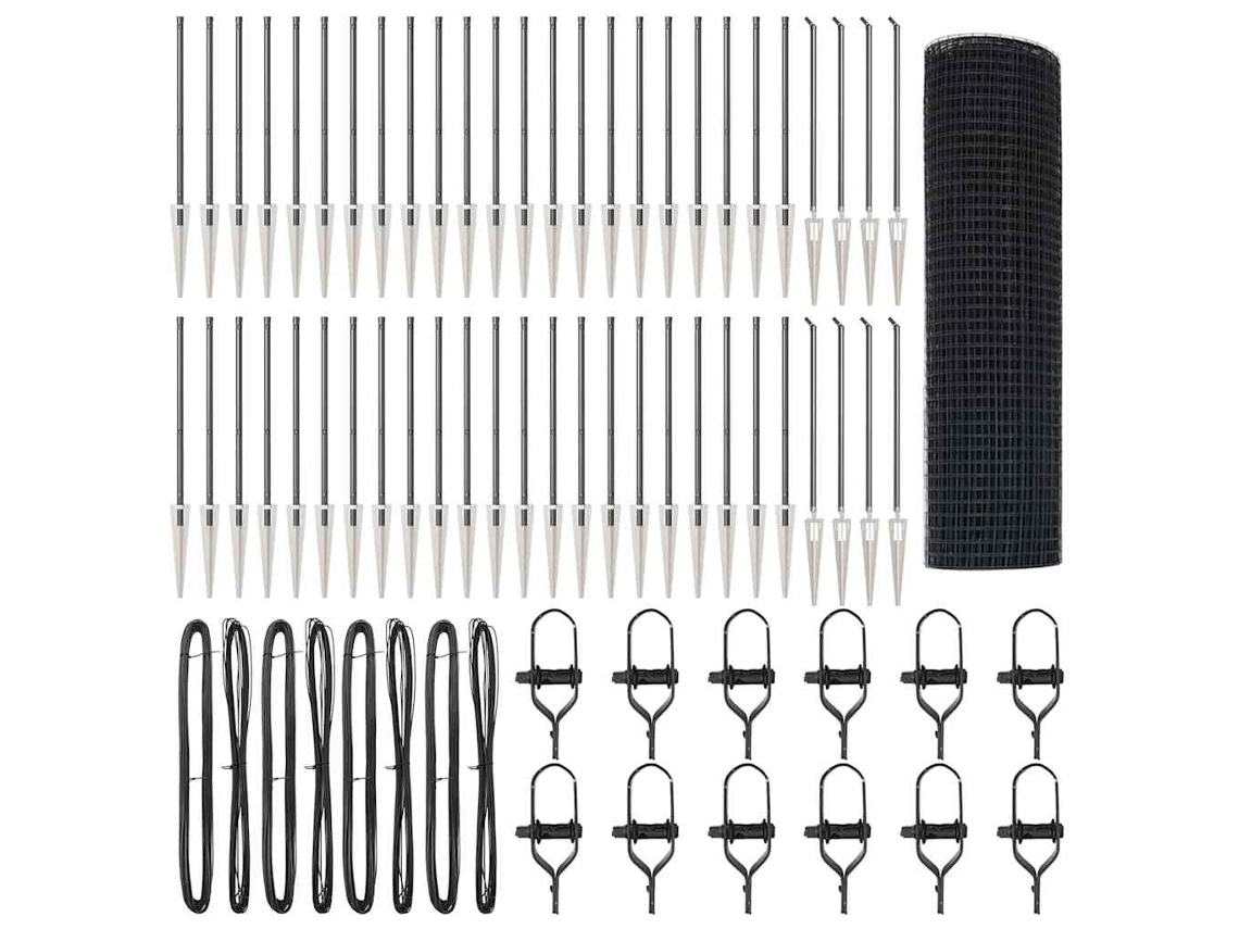 Conjunto 1 Painéis De Cerca Vidaxl Cinzento Aço (100 X 0,8 M)