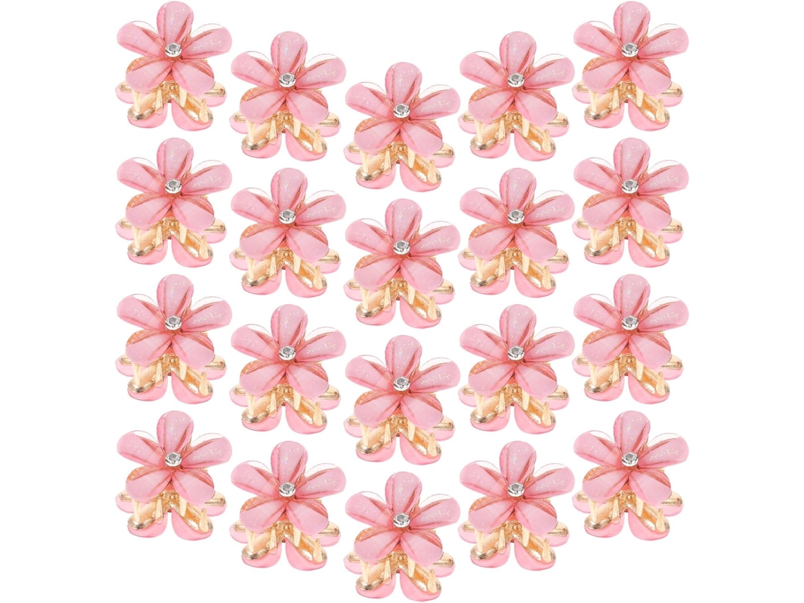 Presilhas De Cabelo Elegantes Para O Dia A Dia, Conjunto Com 20 Pequenas Flores De Acrílico.