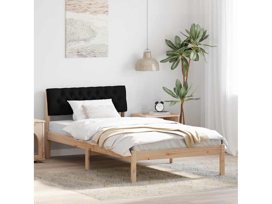 Vidaxl Estrutura Da Cama Com Cabeceira Castanho E Preto 100 X 200 Cm