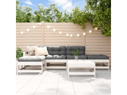 Vidaxl 6 Pcs Conjunto Lounge De Jardim Pinho Maciço Branco