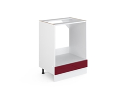Móvel base universal R-Line, 60 cm com nicho grande, sem bancada, vermelho Borgonha alto brilho, Vicco