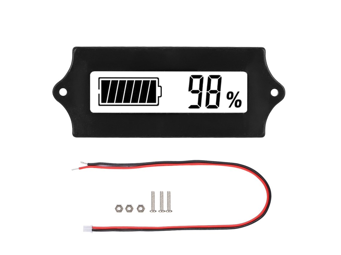 Voltímetro De Bateria Com Display Lcd E Alarme De Luz Branca