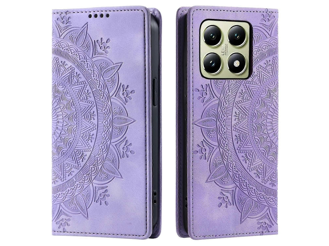 Capa De Couro Estampada Estilo 010 Para Xiaomi 14t Com Fecho Magnético Automático